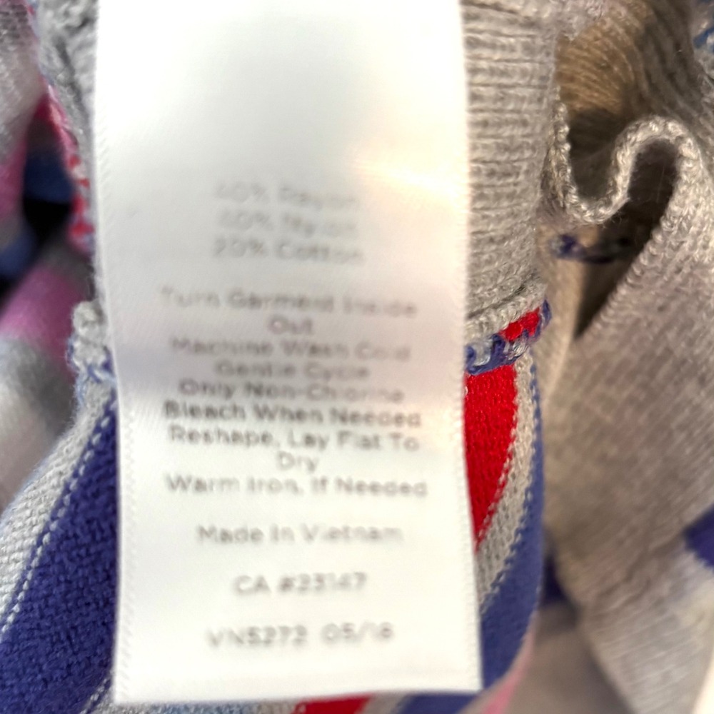 Talbots Women's Grey‎ Multicolored Stripe Boat Neck Sweater in Size XL - Picture 12 of 12